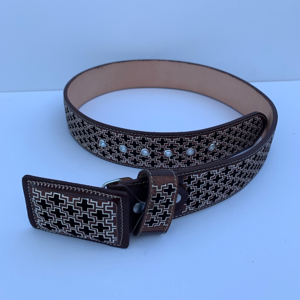 Men's Leather Belt Laser Engraved Design
New